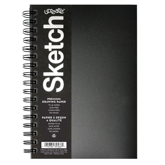 Poly Cover Sketch Book, Heavyweight, 9" x 6", 75 Sheets