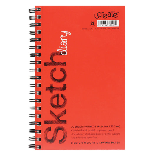 Sketch Diary, Medium Weight, 9-1/2" x 6", 70 Sheets