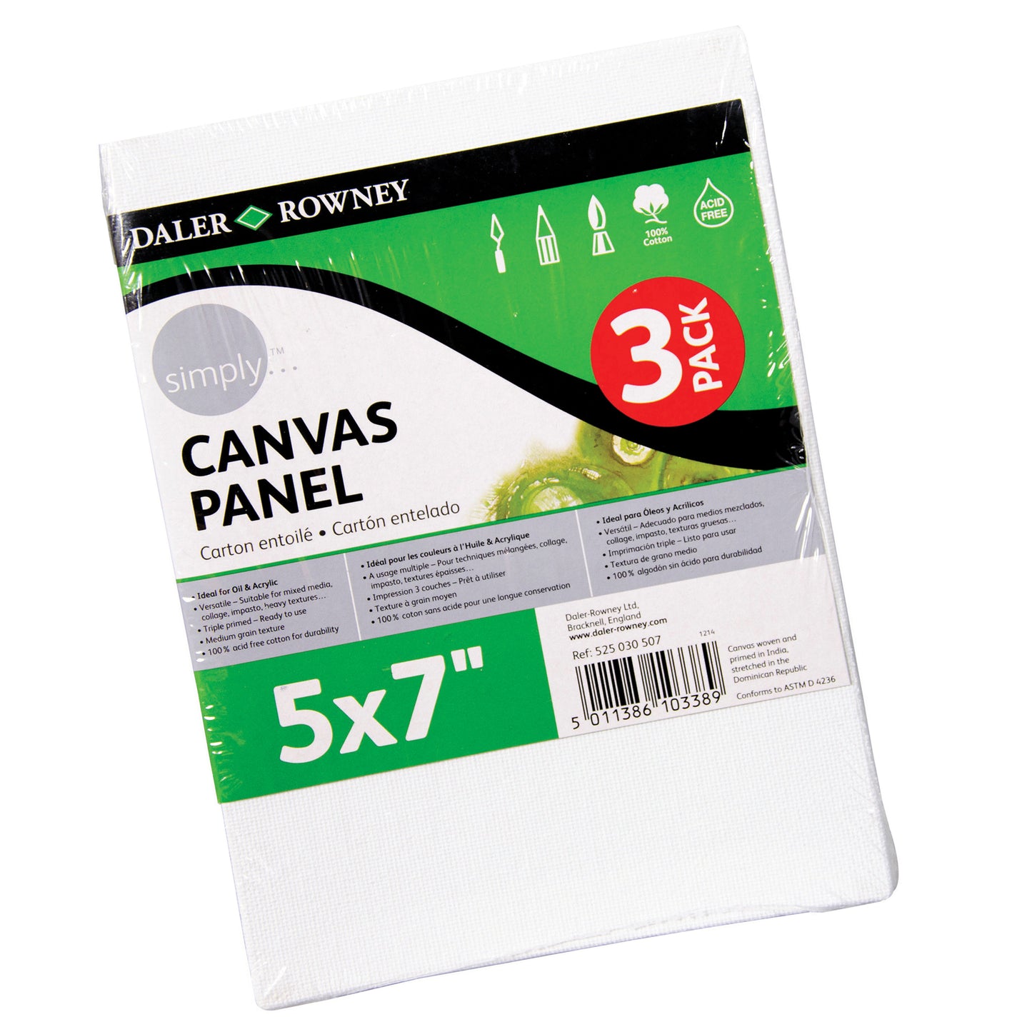 Canvas Panels Set 5x7in 3/pk White