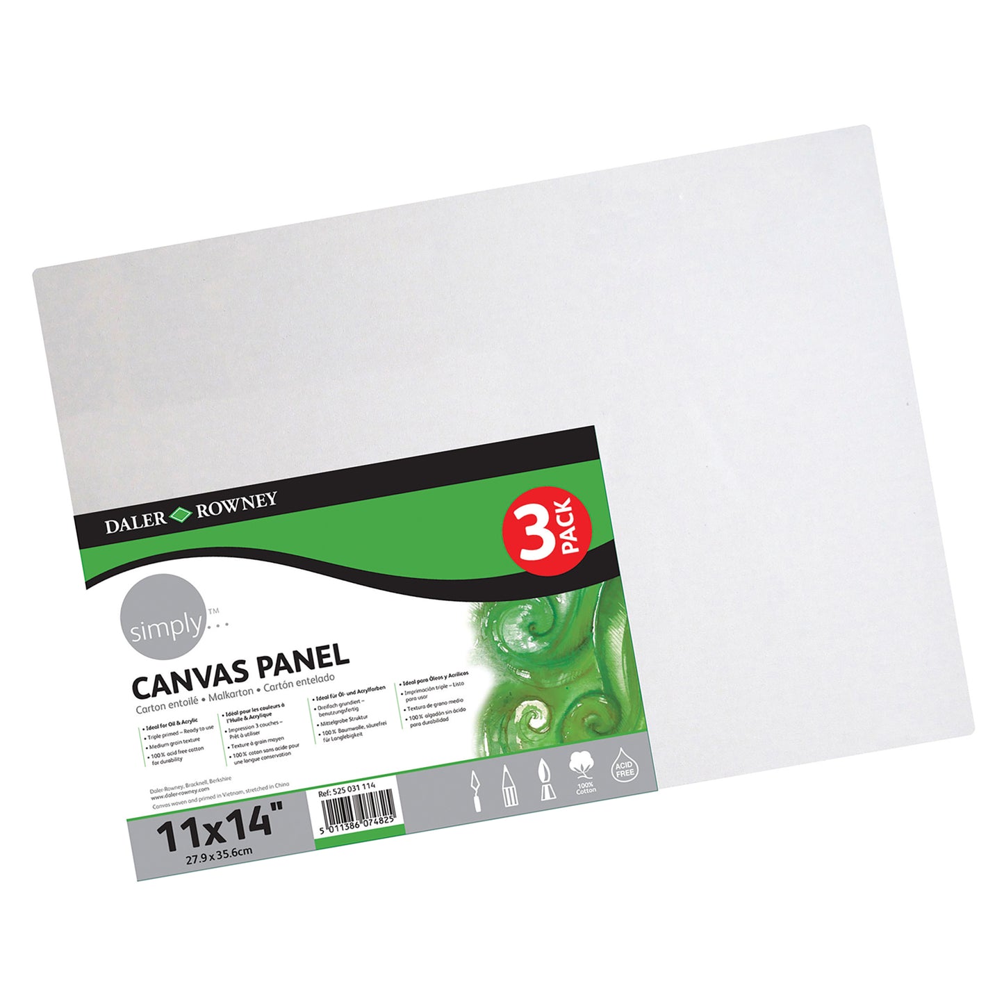 Canvas Panels Set 11x14in 3/pk Wht