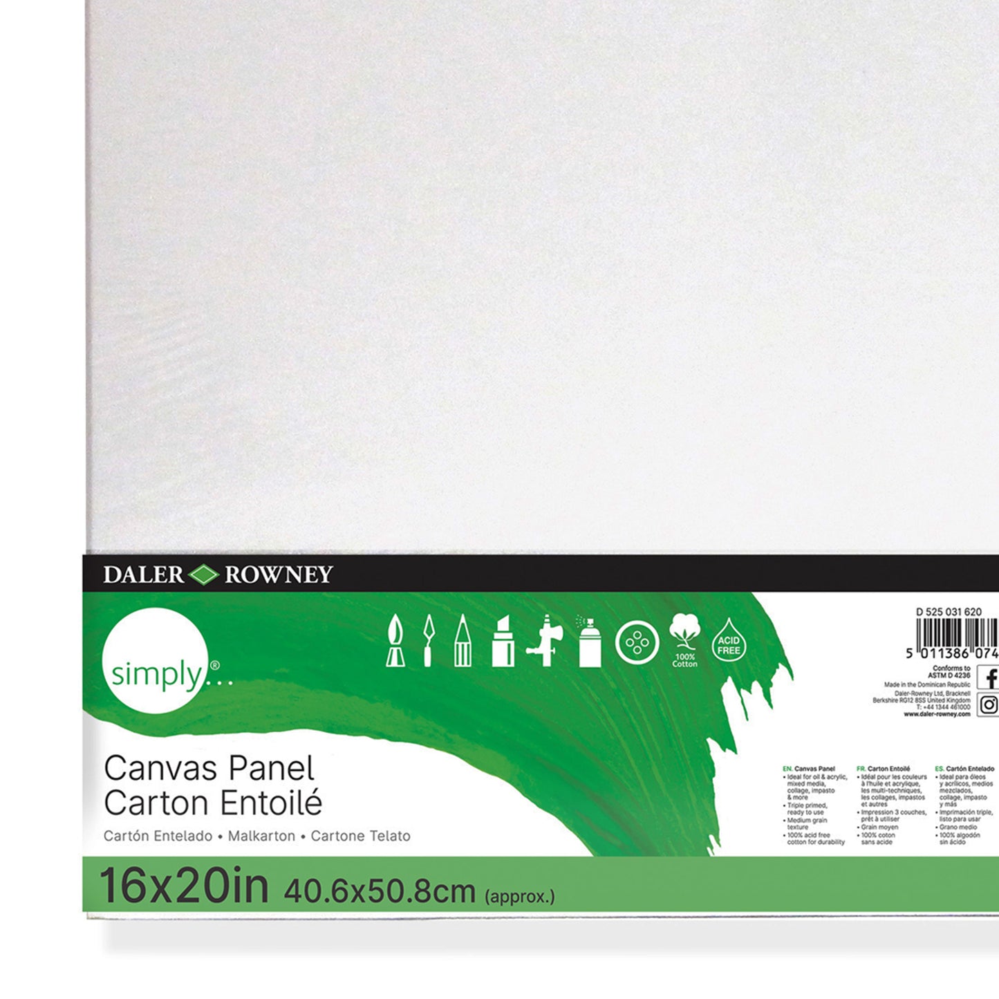 Canvas Panels Set 16x20in 3/pk Wht