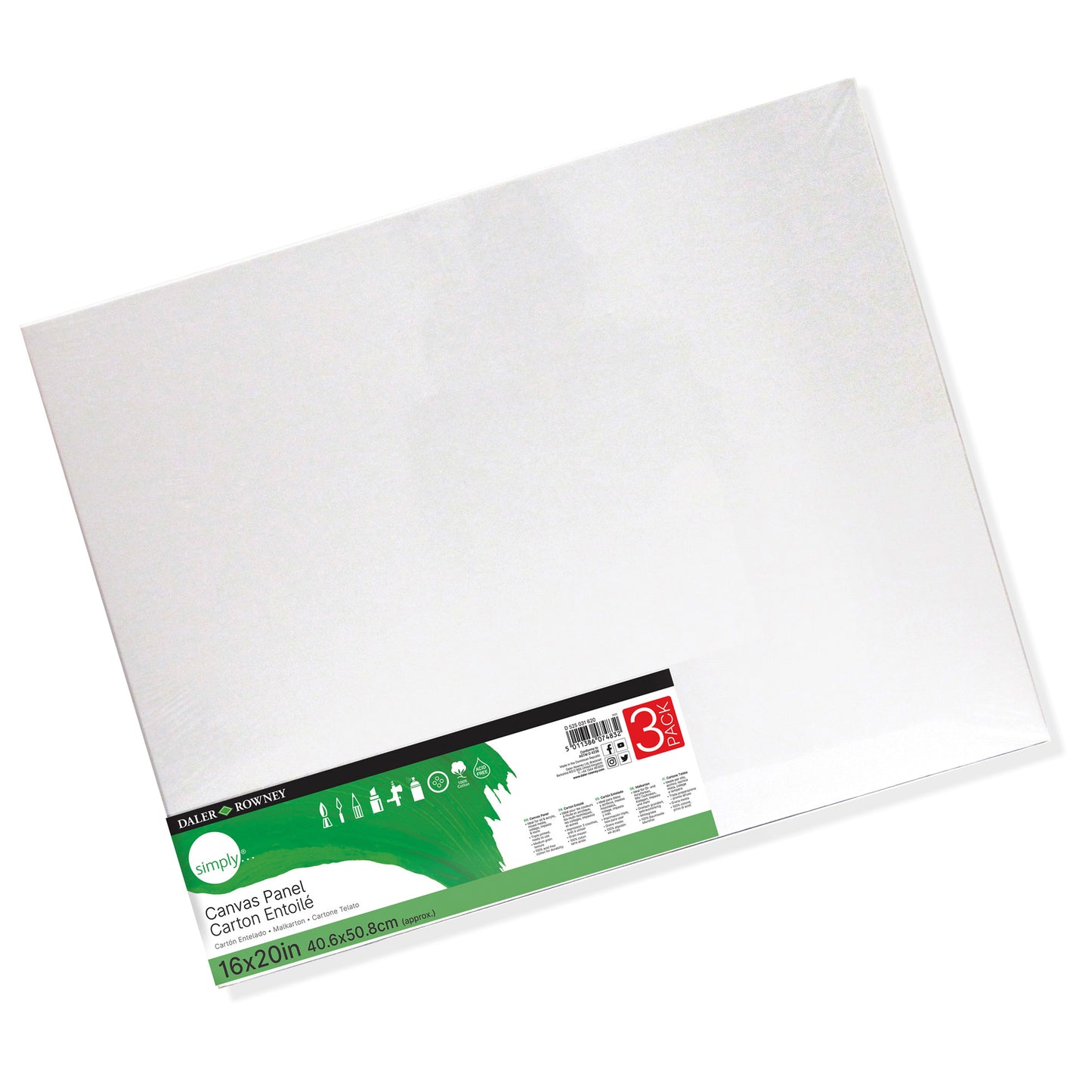 Canvas Panels Set 16x20in 3/pk Wht