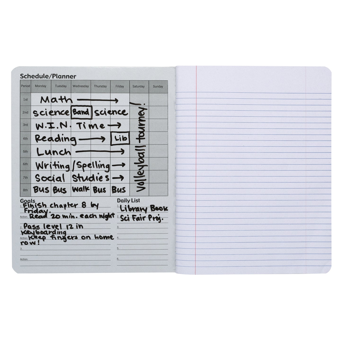 Composition Books with Dry Erase Surfaces, Black Marble, 3/8" Ruled w/Margin , 100 Sheets/200 Pages, Pack of 6