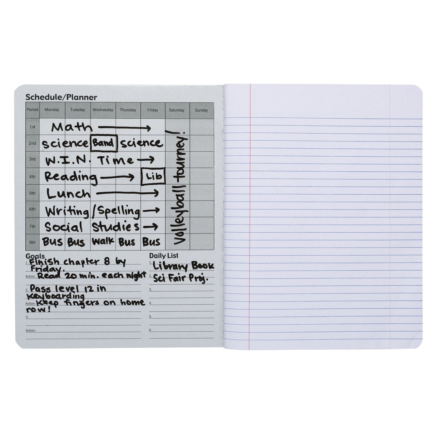 Composition Books with Dry Erase Surfaces, Black Marble, 3/8" Ruled w/ Margin , 100 sheets