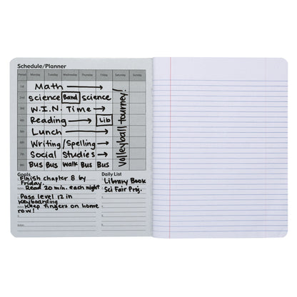 Composition Books with Dry Erase Surfaces, Black Marble, 3/8" Ruled w/ Margin , 100 sheets