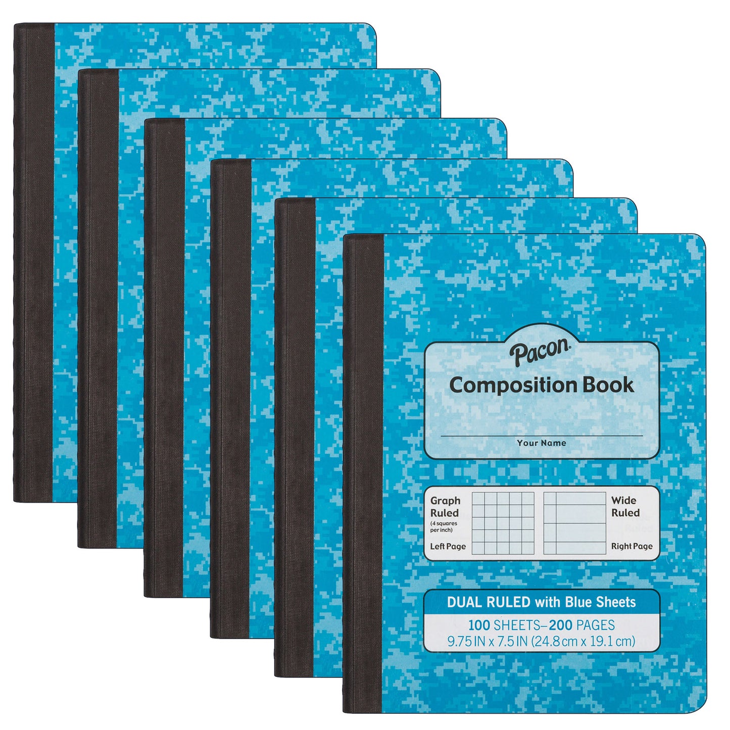 Pacon® Dual Ruled Composition Books: Pack of 6 Notebooks with Alternating Ruling | For Ages 6 to 9 Years