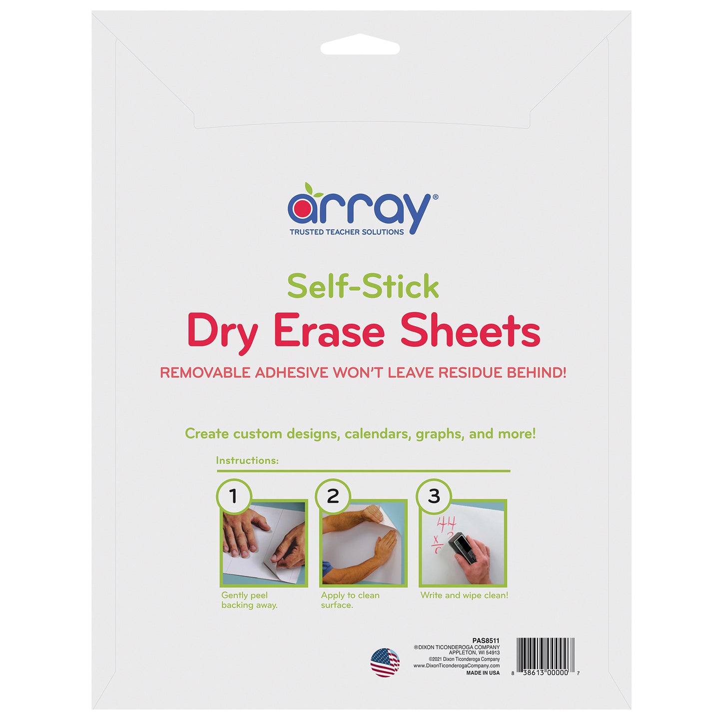 Dry Erase Sheets, 8.5" x 11" Plain, Pack of 5