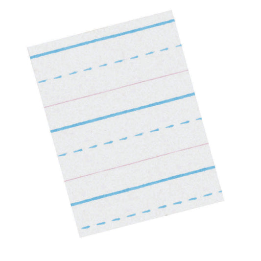 Sulphite Handwriting Paper, Dotted Midline, Grade 2, 1/2" x 1/4" x 1/4" Ruled Long, 10-1/2" x 8", 500 Sheets Per Pack, 2 Packs