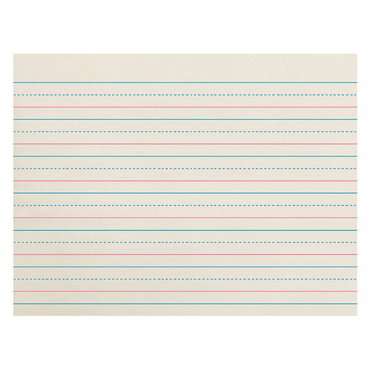 Newsprint Handwriting Paper, Dotted Midline, Grade K, 3/4" x 3/8" x 3/8" Ruled Long, 10-1/2" x 8", 500 Sheets Per Pack, 3 Packs