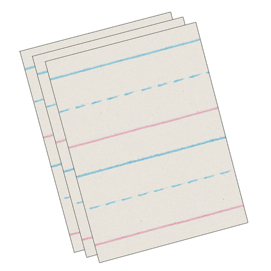 Newsprint Handwriting Paper, Dotted Midline, Grade 1, 5/8" x 5/16" x 5/16" Ruled Long, 10-1/2" x 8", 500 Sheets Per Pack, 3 Packs