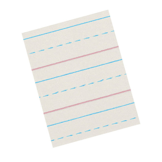 Newsprint Handwriting Paper, Dotted Midline, Grade 2, 1/2" x 1/4" x 1/4" Ruled Short, 8" x 10-1/2", 500 Sheets