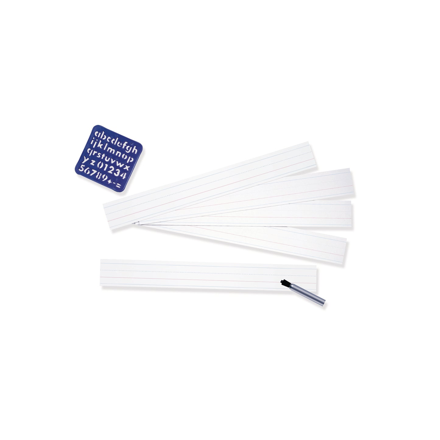 Zaner-Bloser™ Sentence Strips, White, 1-1/2 in x 3/4 in x 3/4 in ruled 3" x 24", 100 Strips Per Pack, 3 Packs