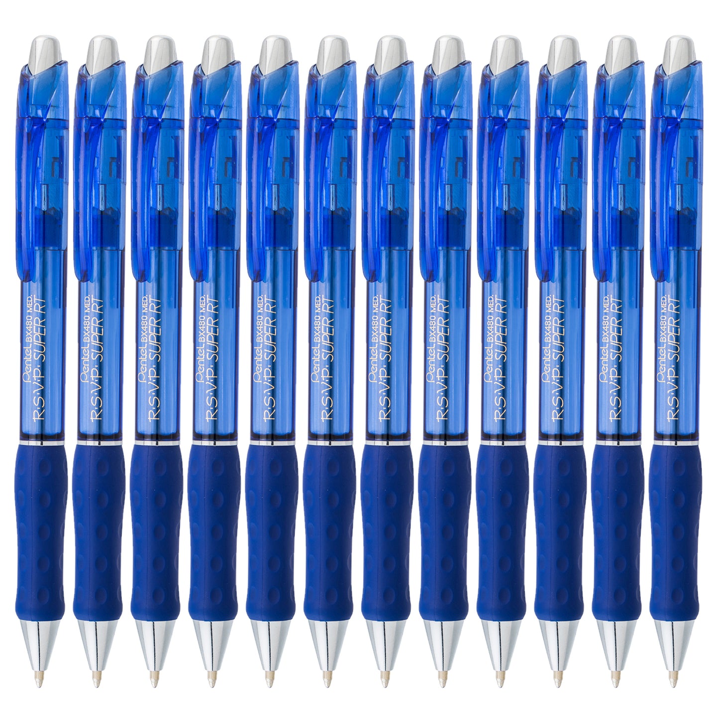 Pentel® R.S.V.P.® Super RT Retractable Ballpoint Pen, Blue, Pack of 12