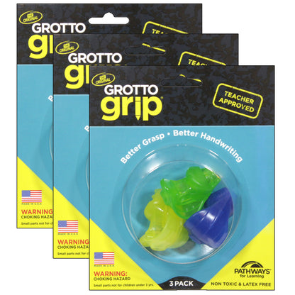 Grotto Grip®, Pencil Grips, 3 Per Pack, 3 Packs