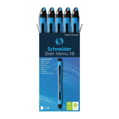 Slider Memo Ballpoint Pen, Viscoglide Ink, 1.4 mm, Black, Pack of 10