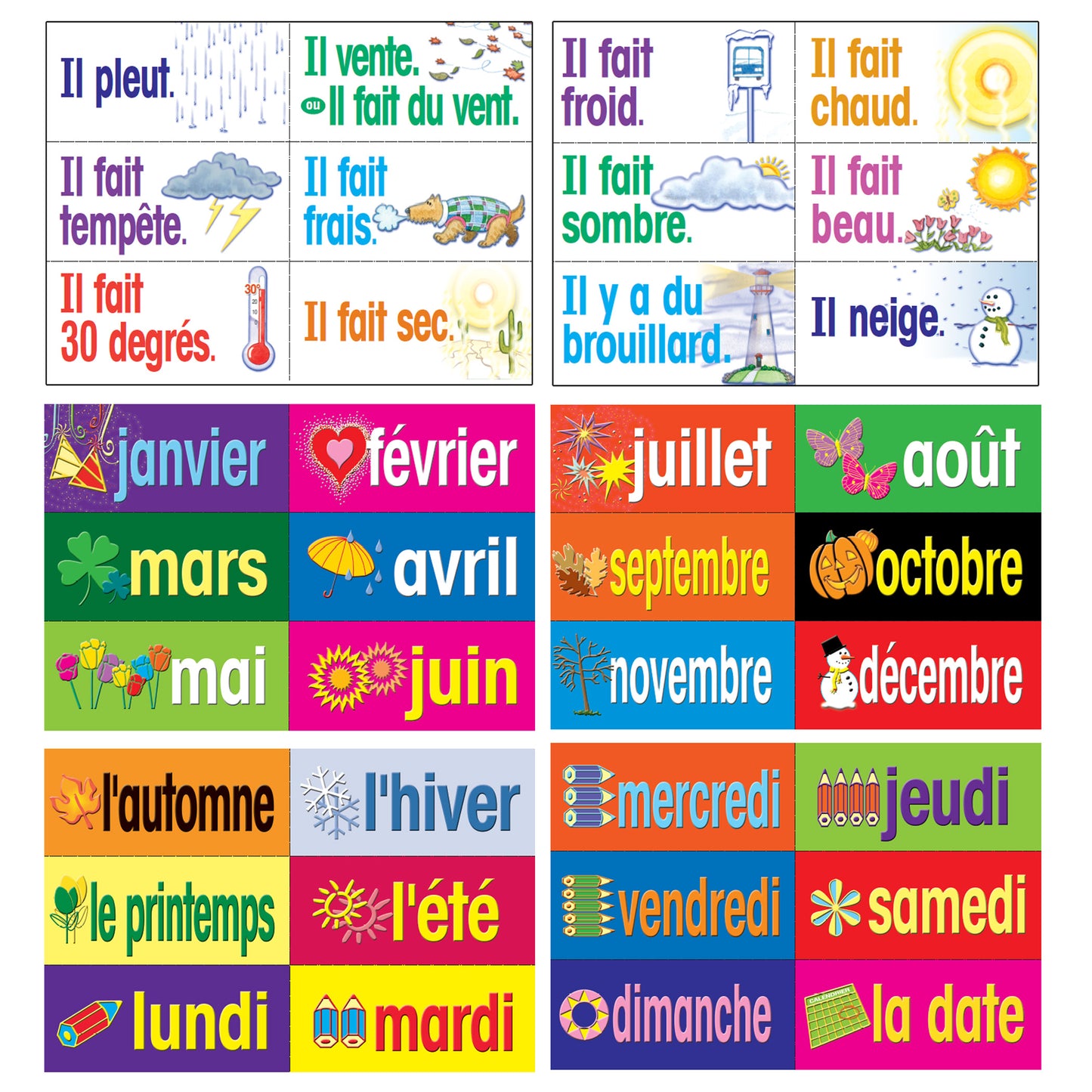 French Multi-Purpose Card Set, 36 Per Set, 2 Sets