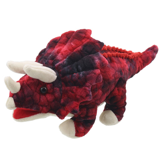 Baby Dinos Puppet, Triceratops, Red