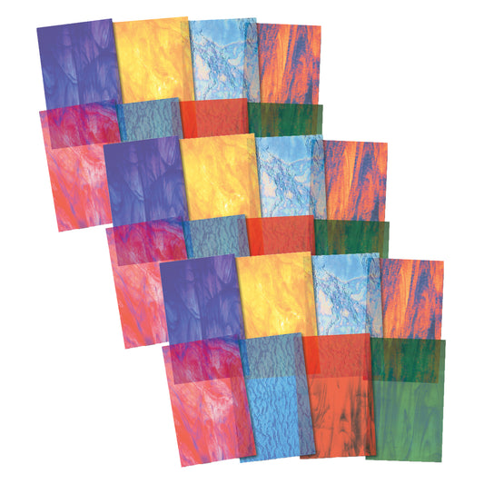 Stained Glass Paper, 8-1/2" x 11", 24 Sheets Per Pack, 3 Packs