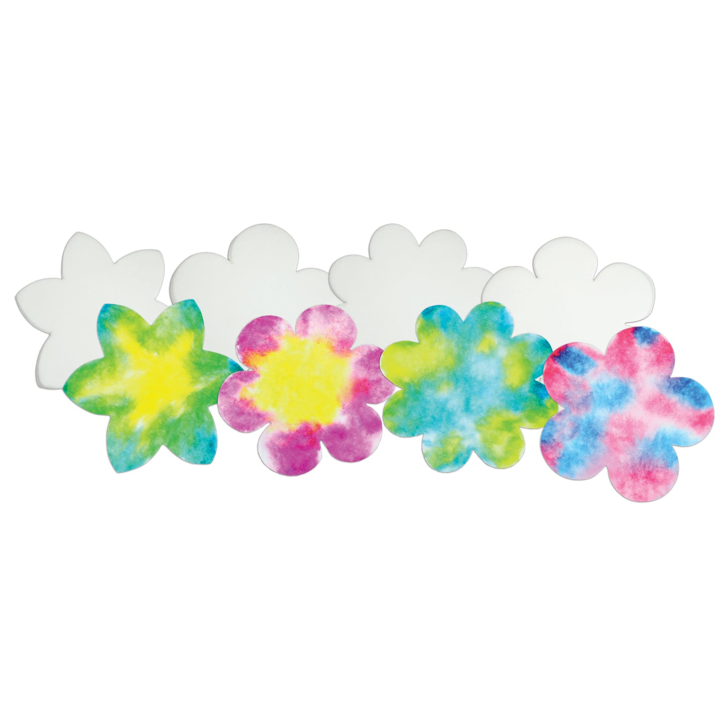 Color Diffusing Paper Flowers, Pack of 80