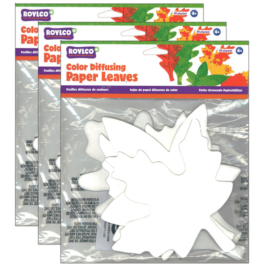 Color Diffusing Paper, Leaves , 80 Sheets Per Pack, 3 Packs