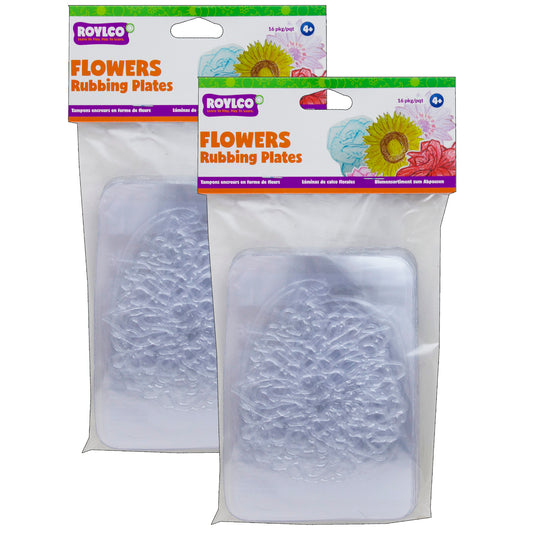 Rubbing Plates, Flowers, 16 Per Pack, 2 Packs