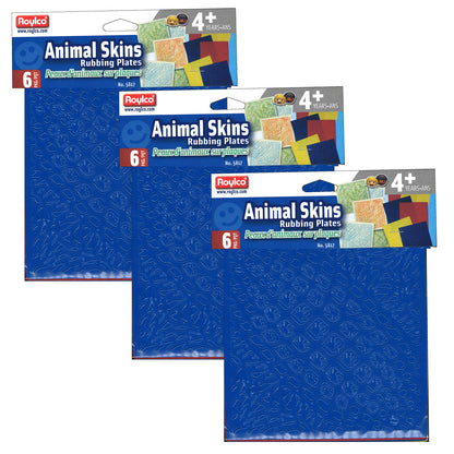 Animal Skins Rubbing Plates, 6 Per Pack, 3 Packs