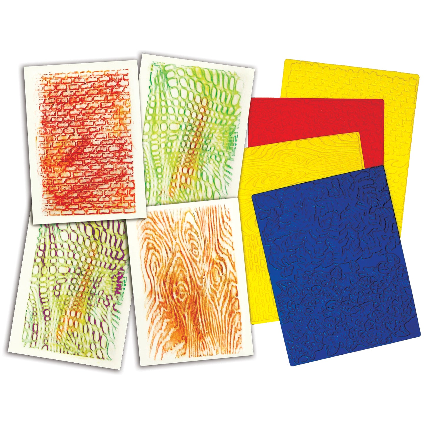 Texture Rubbing Plates, Pack of 4