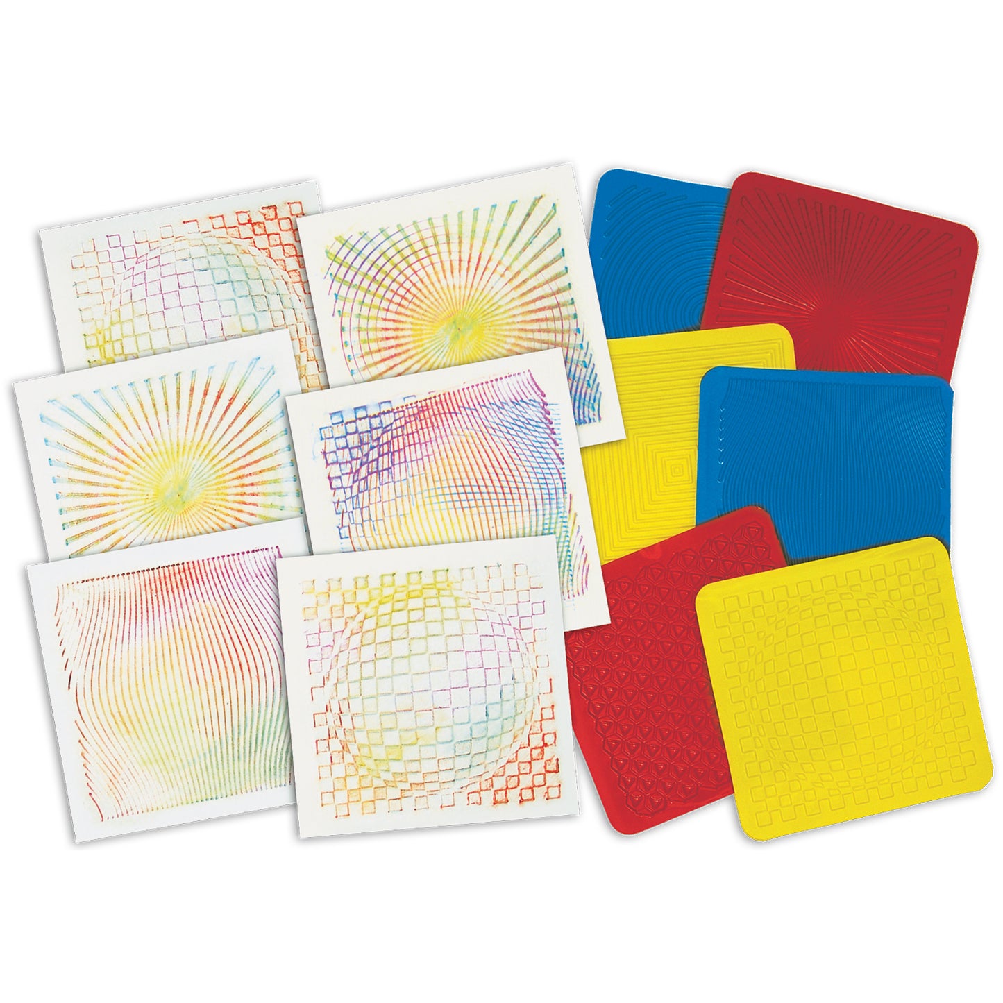 Optical Illusion Rubbing Plates, 6 Per Pack, 3 Packs