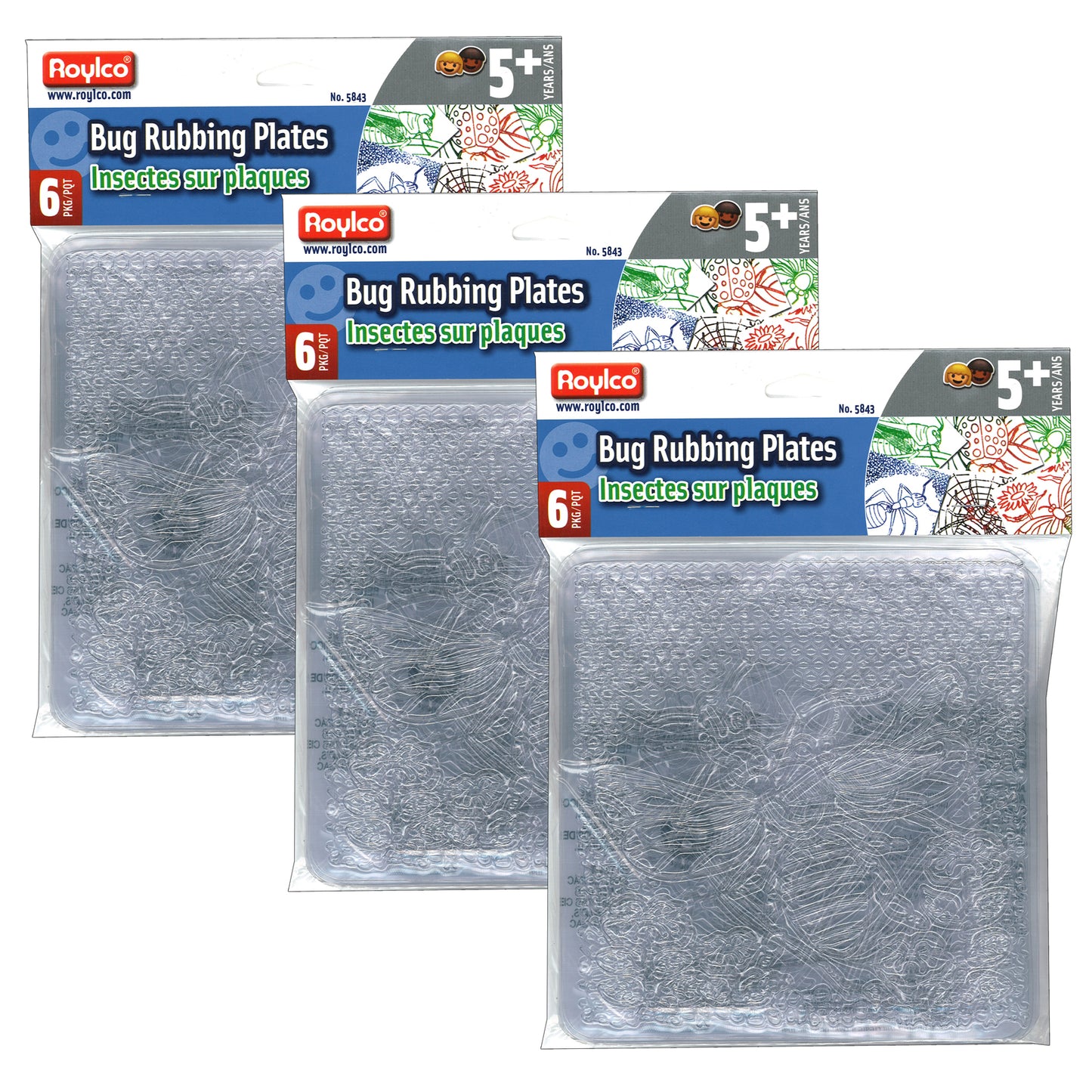 Bug Rubbing Plates, 6 Per Pack, 3 Packs