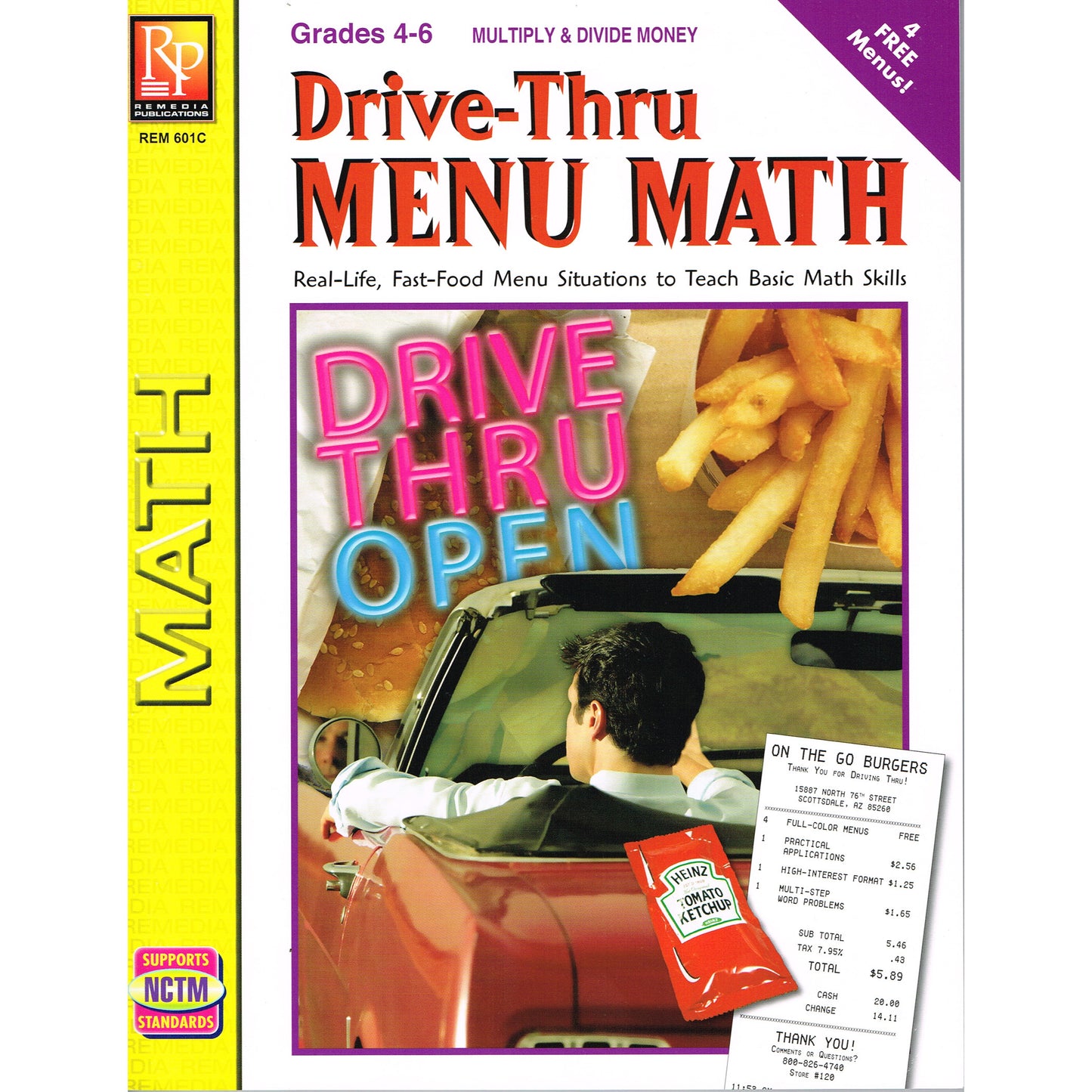 (2 EA) DRIVE THRU MENU MATH MULTIPLY & DIVIDE MONEY