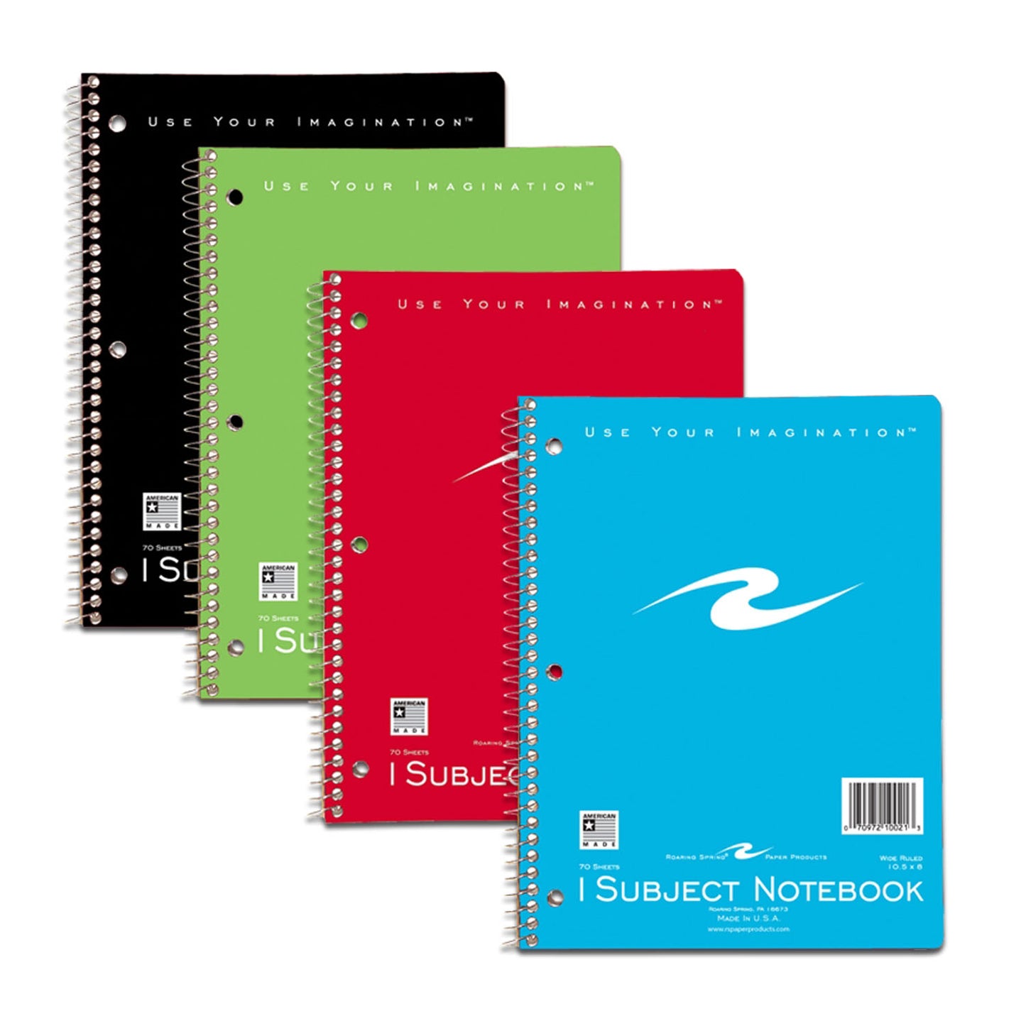 Spiral Notebook, 1-Subject, 70 Pages