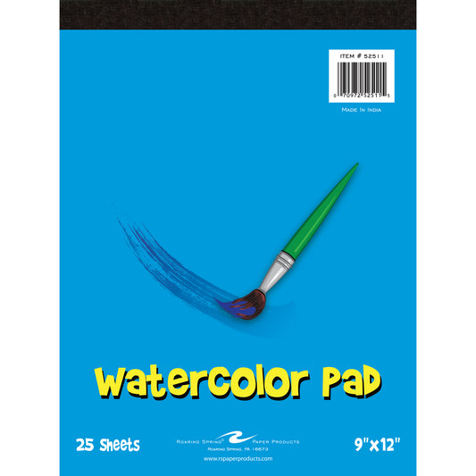 Kid's Watercolor Pad, 9" x 12", 25 Sheets