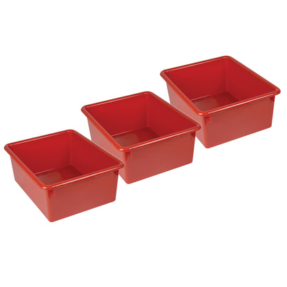 Stowaway® 5" Letter Box no Lid, Red, Pack of 3