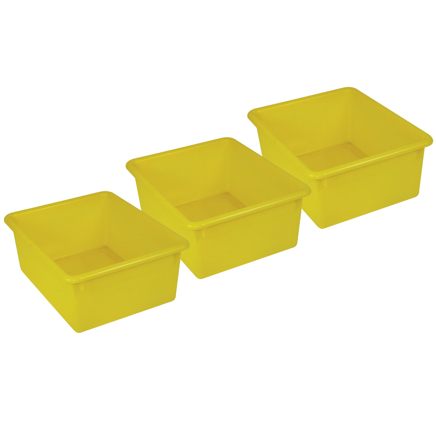 Stowaway® 5" Letter Box no Lid, Yellow, Pack of 3