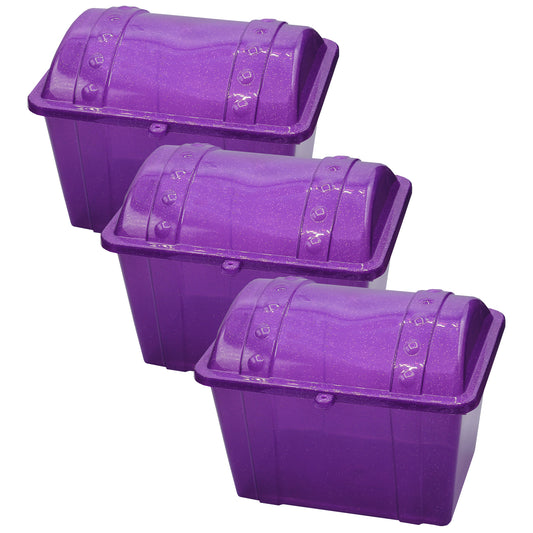 Jr. Treasure Chest, Purple Sparkle, Pack of 3