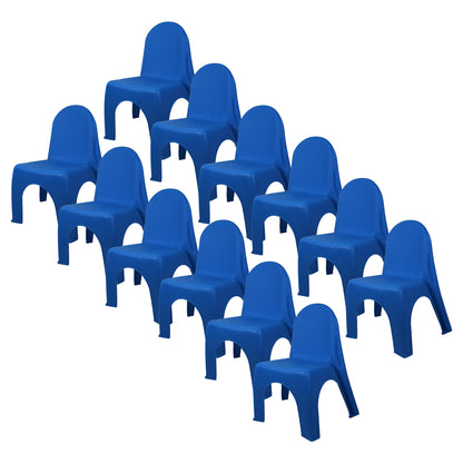 12ct Kids Stack Chairs Brite Blue