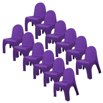 12ct Kids Stack Chairs Brite Purple