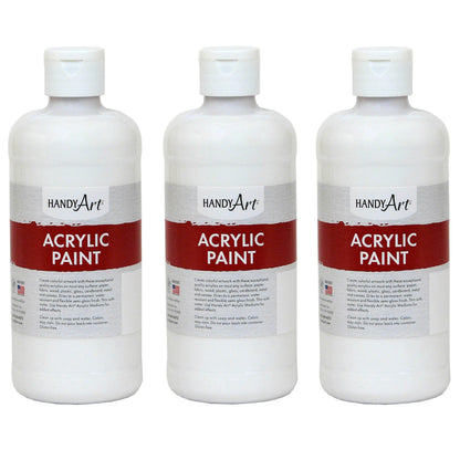 Acrylic Paint 16 oz, Blockout White, Pack of 3