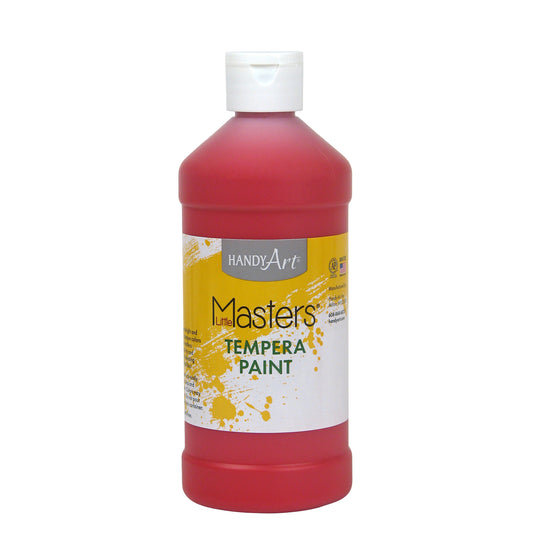 Little Masters™ Tempera Paint, Red, 16 oz., Set of 12 bottles