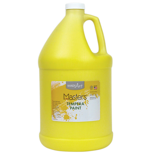 Tempera Paint, Yellow, Gallon, Pack of 2