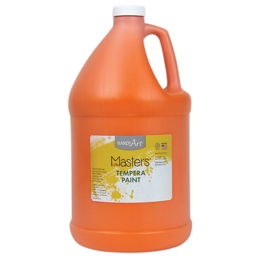 Tempera Paint, Orange, Gallon, Pack of 2