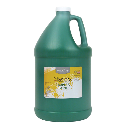 Tempera Paint, Green, Gallon, Pack of 2