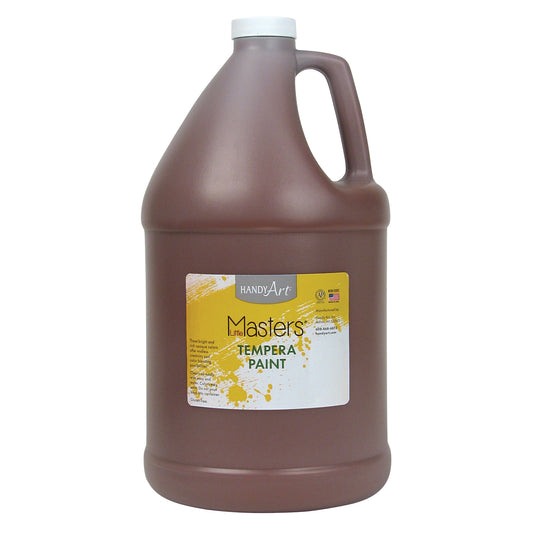 Tempera Paint, Brown, Gallon, Pack of 2