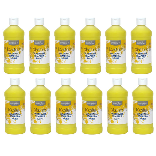 Little Masters® Washable Tempera Paint, 16 oz., Yellow, Pack of 12