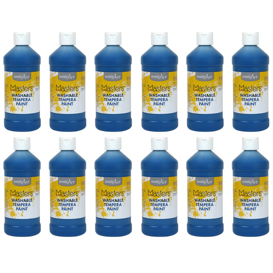 Little Masters® Washable Tempera Paint, 16 oz., Blue, Pack of 12