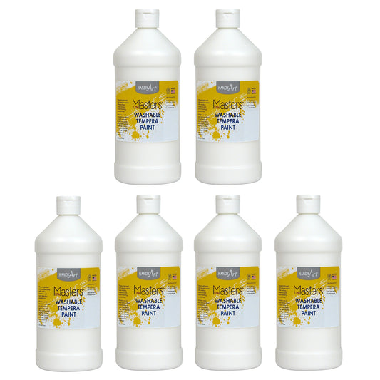 Little Masters™ Washable Tempera Paint, 32 oz, White, Pack of 6