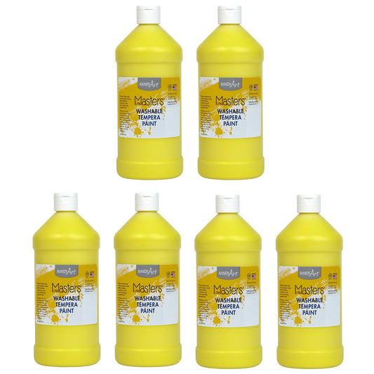 Little Masters™ Washable Tempera Paint, 32 oz, Yellow, Pack of 6