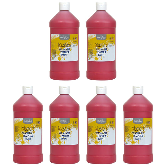 Little Masters™ Washable Tempera Paint, 32 oz, Red, Pack of 6