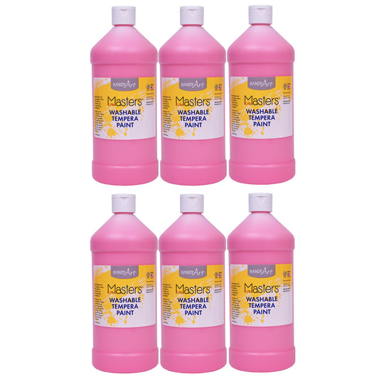 Little Masters® Washable Tempera Paint, 32 oz., Pink, Pack of 6