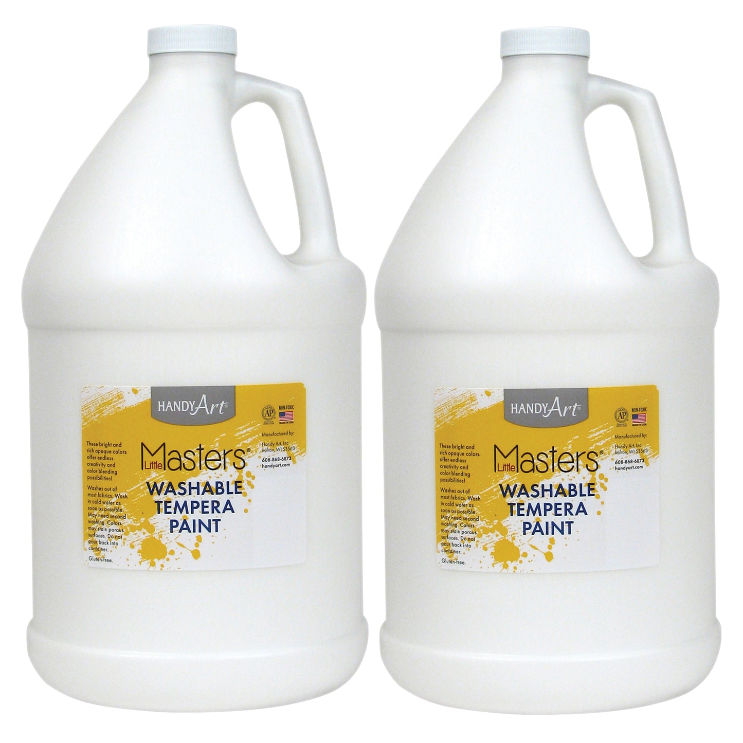Little Masters® Washable Tempera Paint, White, Gallon, Pack of 2